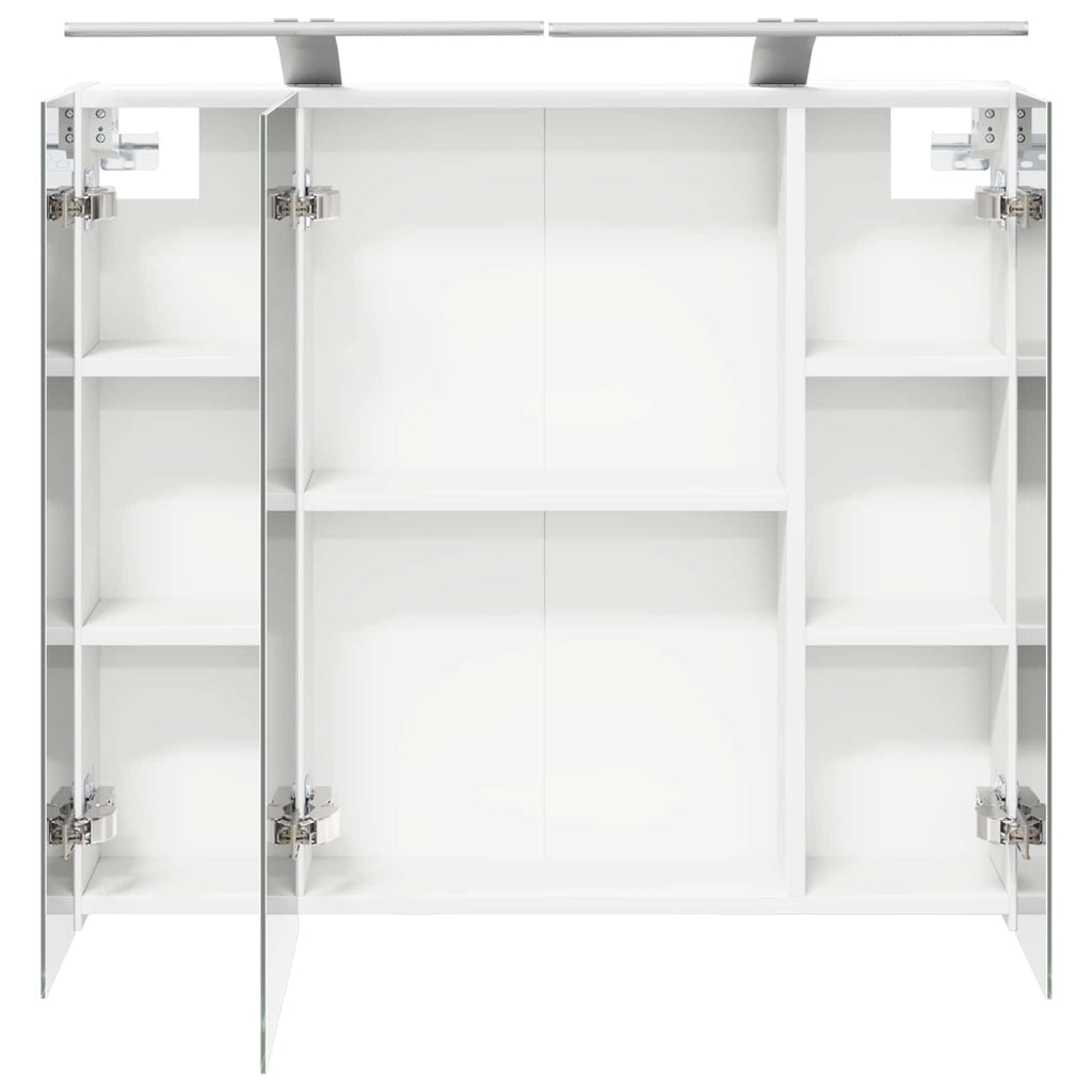 Badezimmerspiegelschrank Weiß 80 x 14,5 x 70 cm Holzwerkstoff