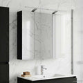 Badezimmerspiegelschrank Schwarz Eichen-Optik 80 x 14,5 x 70 cm
