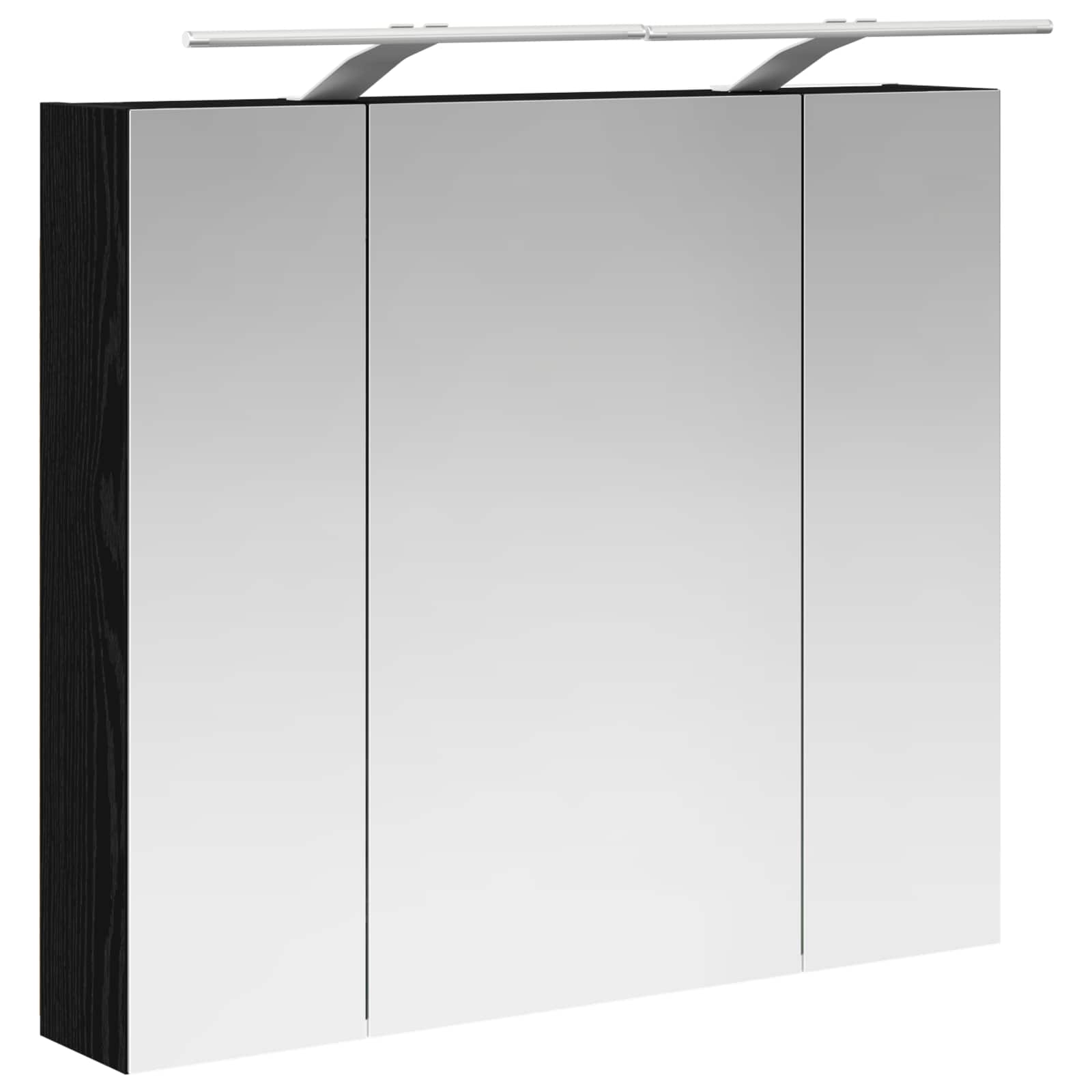 Badezimmerspiegelschrank Schwarz Eichen-Optik 80 x 14,5 x 70 cm