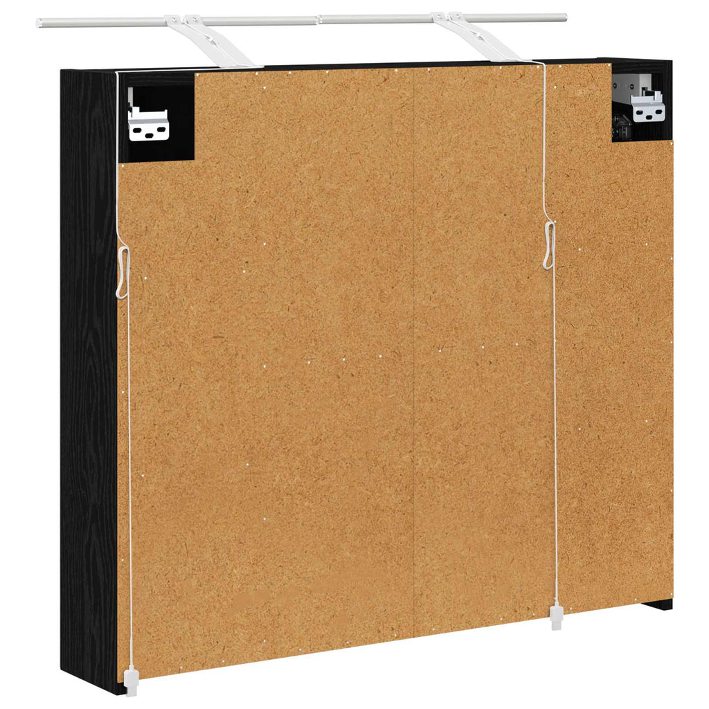 Badezimmerspiegelschrank Schwarz Eichen-Optik 80 x 14,5 x 70 cm