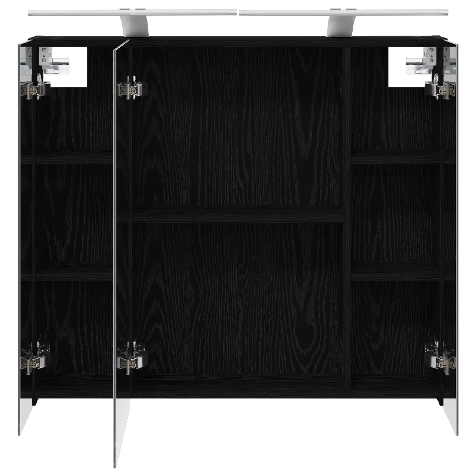 Badezimmerspiegelschrank Schwarz Eichen-Optik 80 x 14,5 x 70 cm