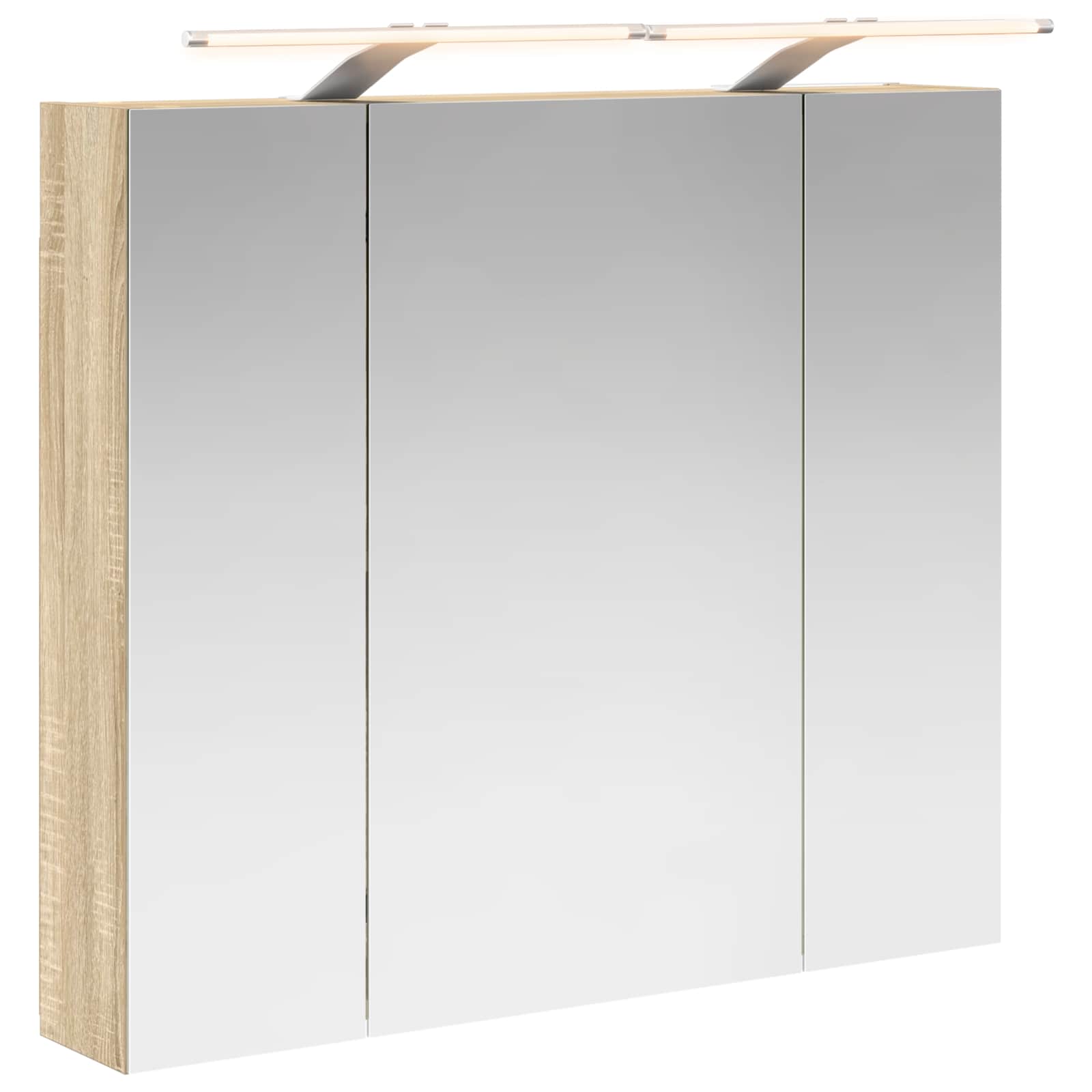Badezimmerspiegelschrank mit Tür Sonoma-Eiche 80 x 14,5 x 70 cm