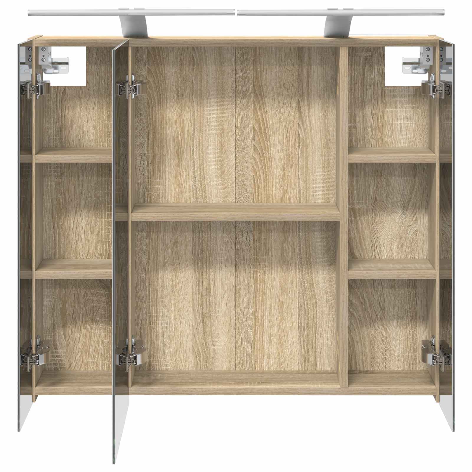 Badezimmerspiegelschrank mit Tür Sonoma-Eiche 80 x 14,5 x 70 cm