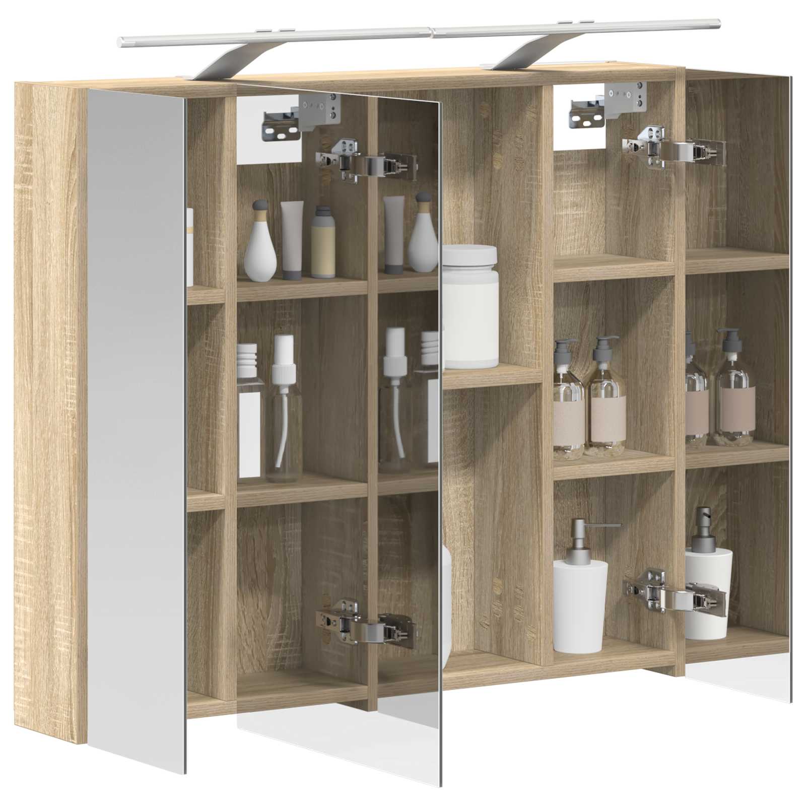 Badezimmerspiegelschrank mit Tür Sonoma-Eiche 80 x 14,5 x 70 cm
