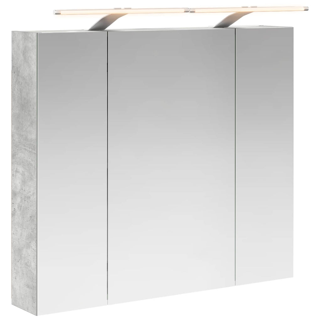 Badezimmerspiegelschrank mit Regal Beton Grau 80 x 14,5 x 70 cm