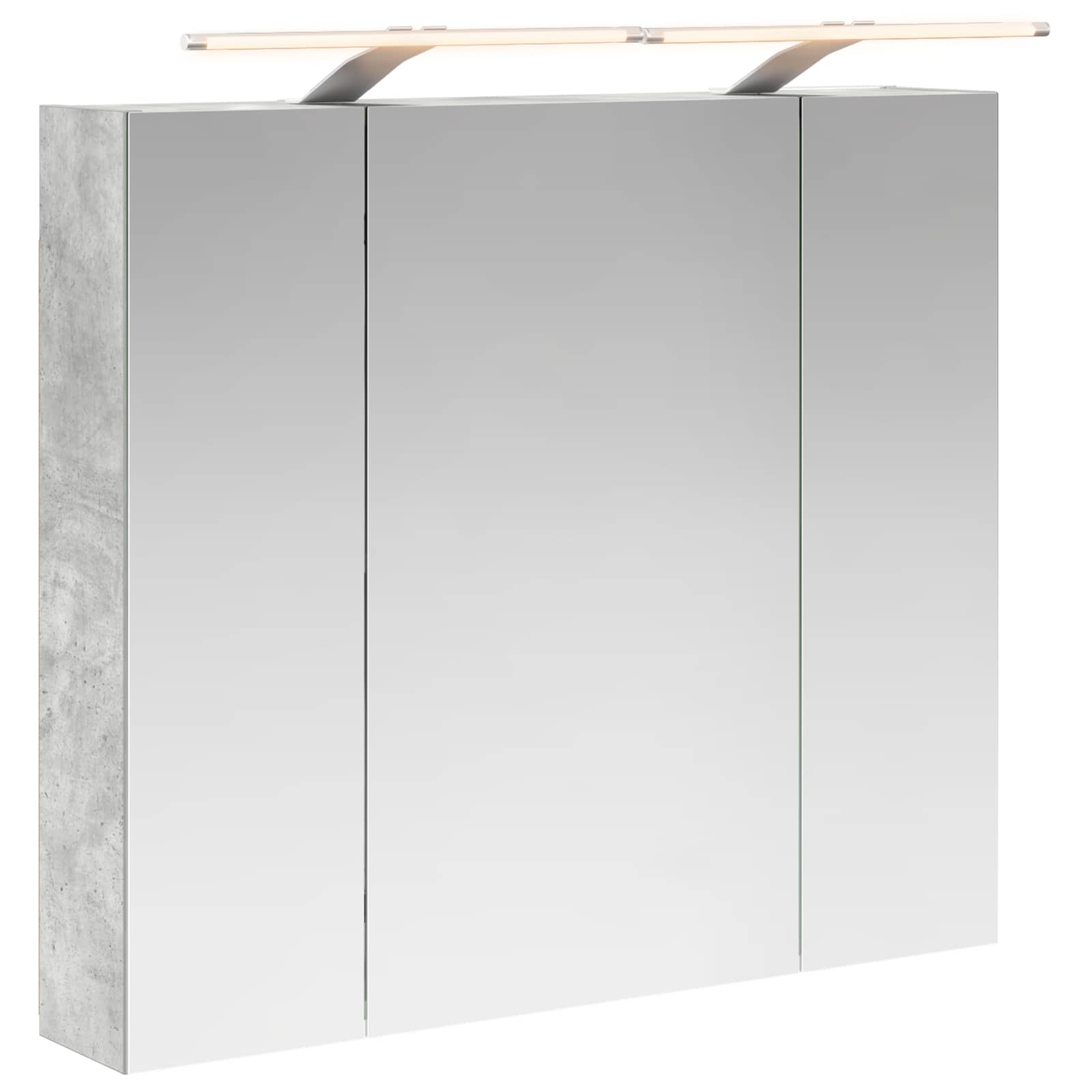 Badezimmerspiegelschrank mit Regal Beton Grau 80 x 14,5 x 70 cm