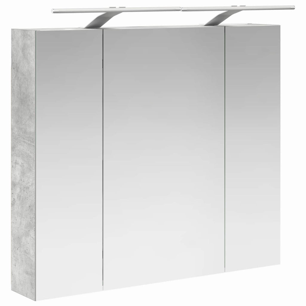 Badezimmerspiegelschrank mit Regal Beton Grau 80 x 14,5 x 70 cm
