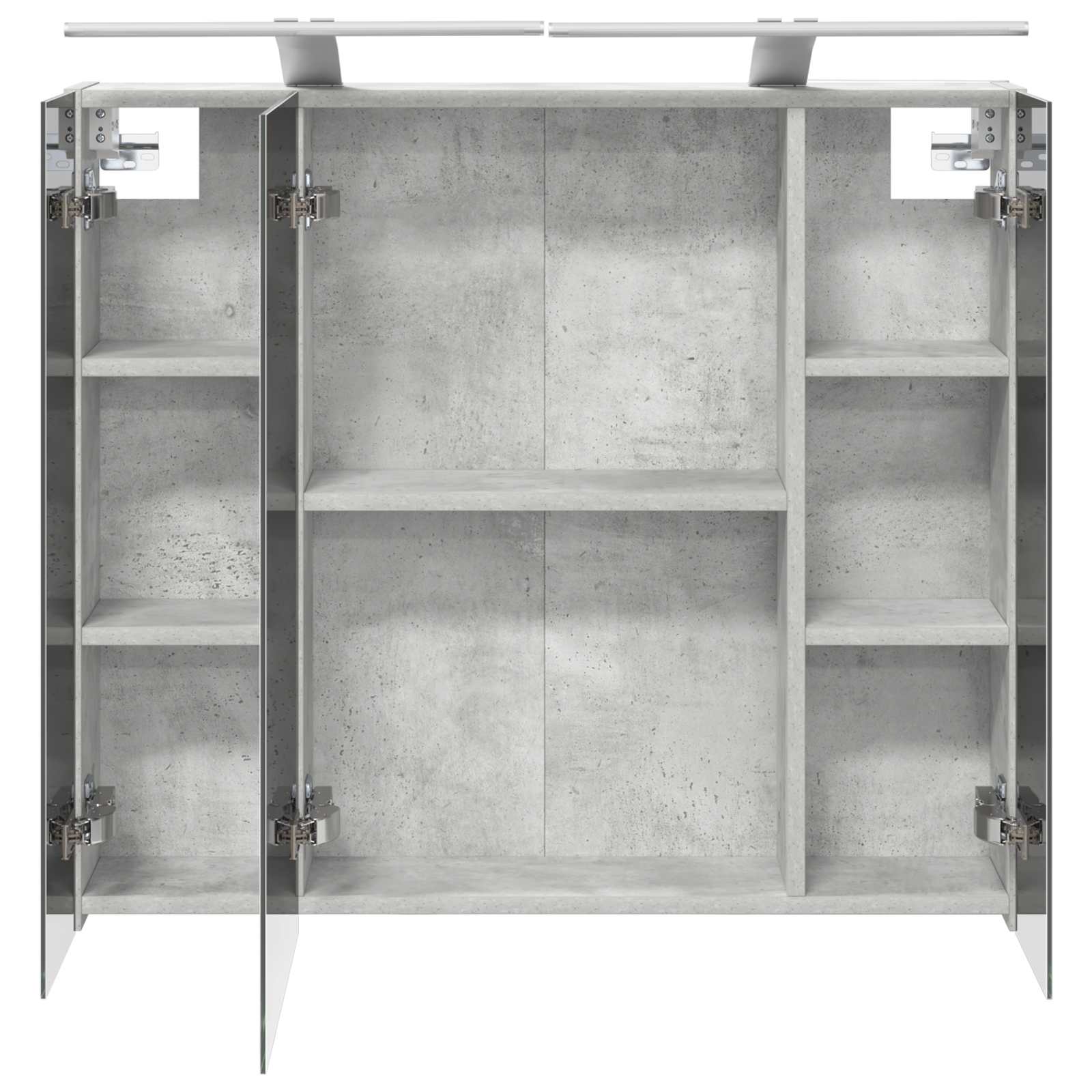 Badezimmerspiegelschrank mit Regal Beton Grau 80 x 14,5 x 70 cm