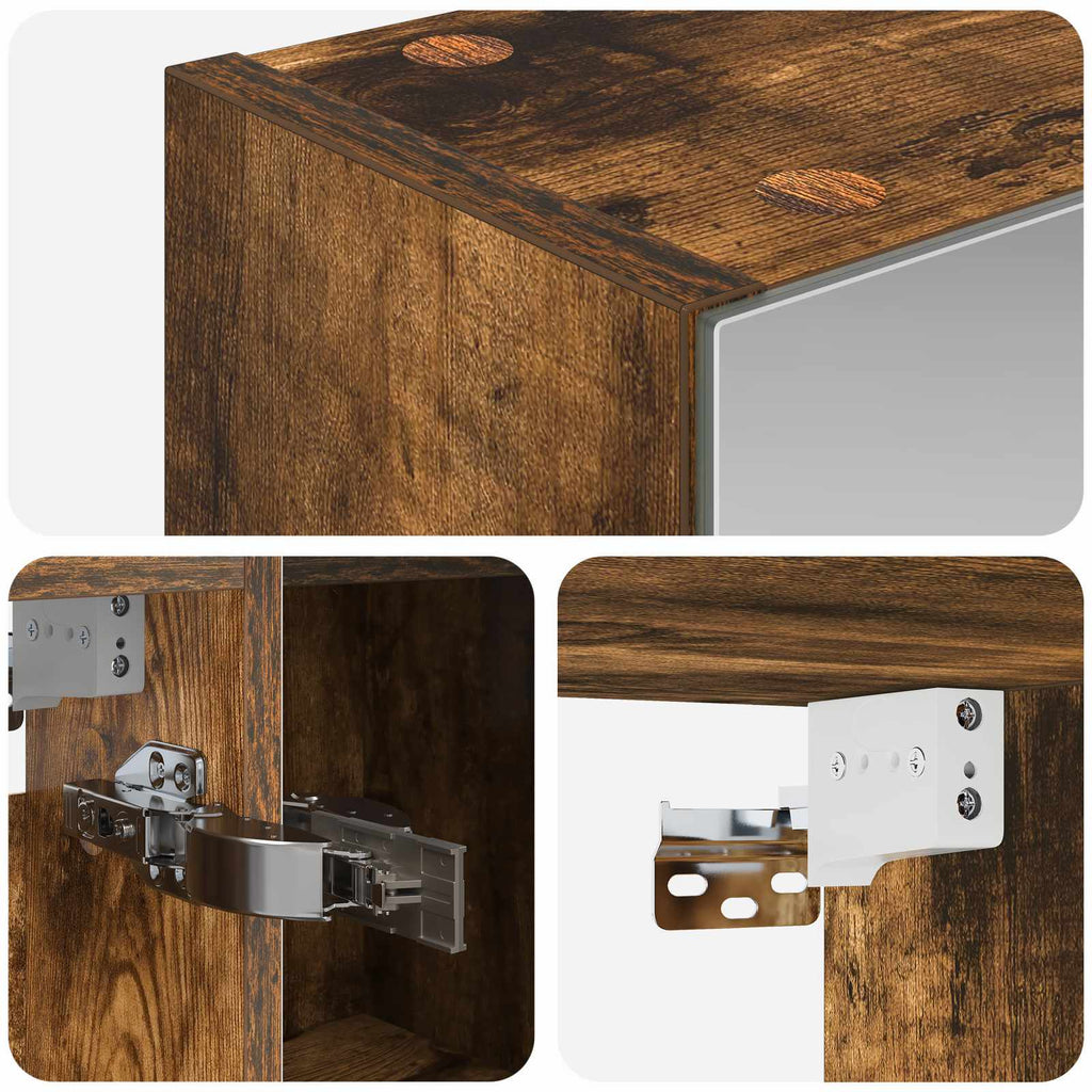 Badezimmerspiegelschrank Geräucherte Eiche 80 x 14,5 x 70 cm