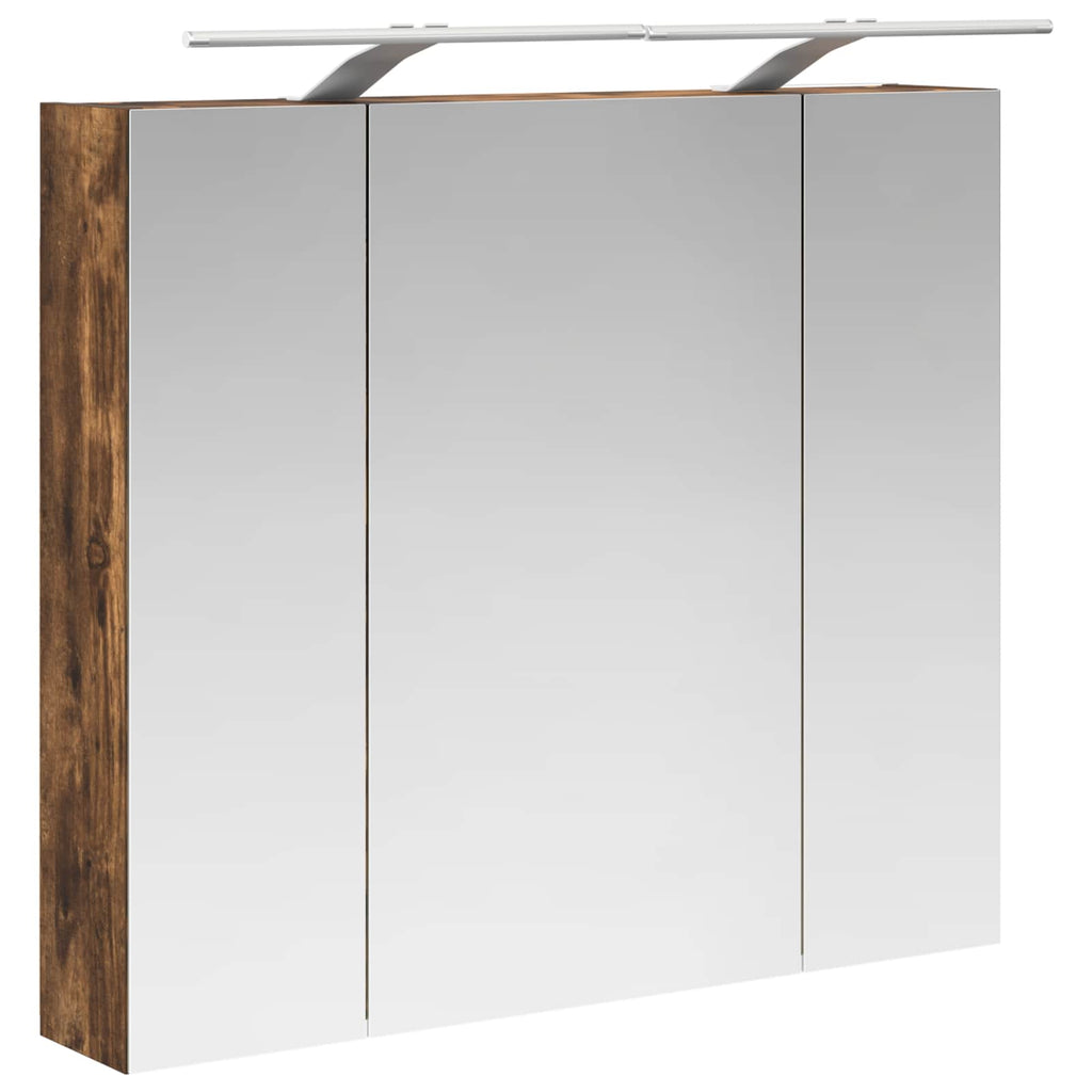 Badezimmerspiegelschrank Geräucherte Eiche 80 x 14,5 x 70 cm