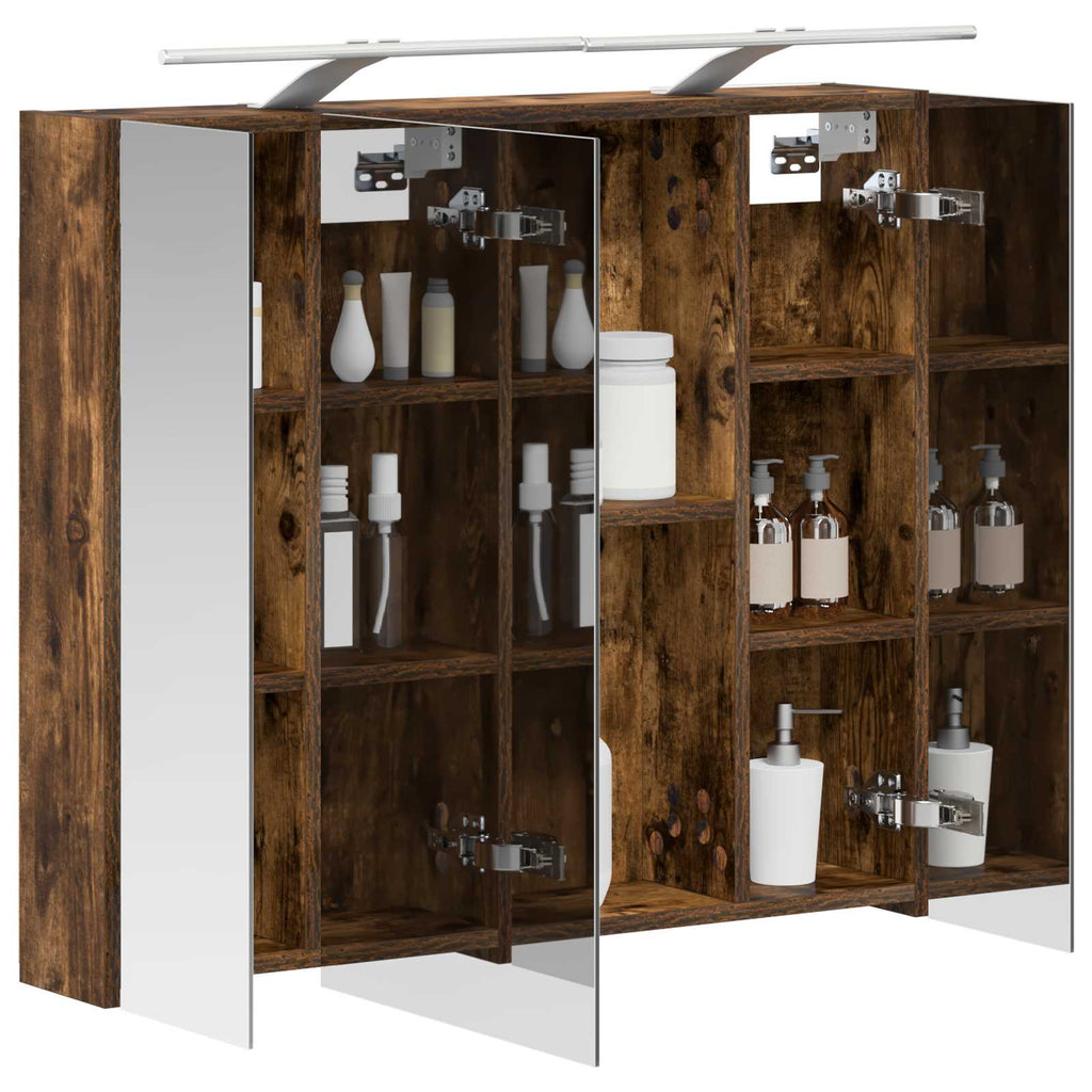 Badezimmerspiegelschrank Geräucherte Eiche 80 x 14,5 x 70 cm