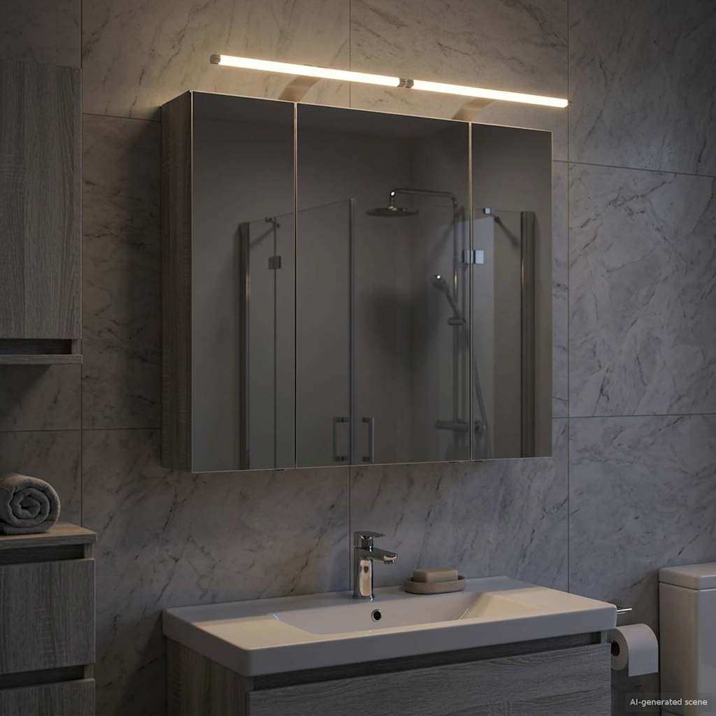 Badezimmerspiegelschrank Graues Sonoma 80 x 14,5 x 70 cm