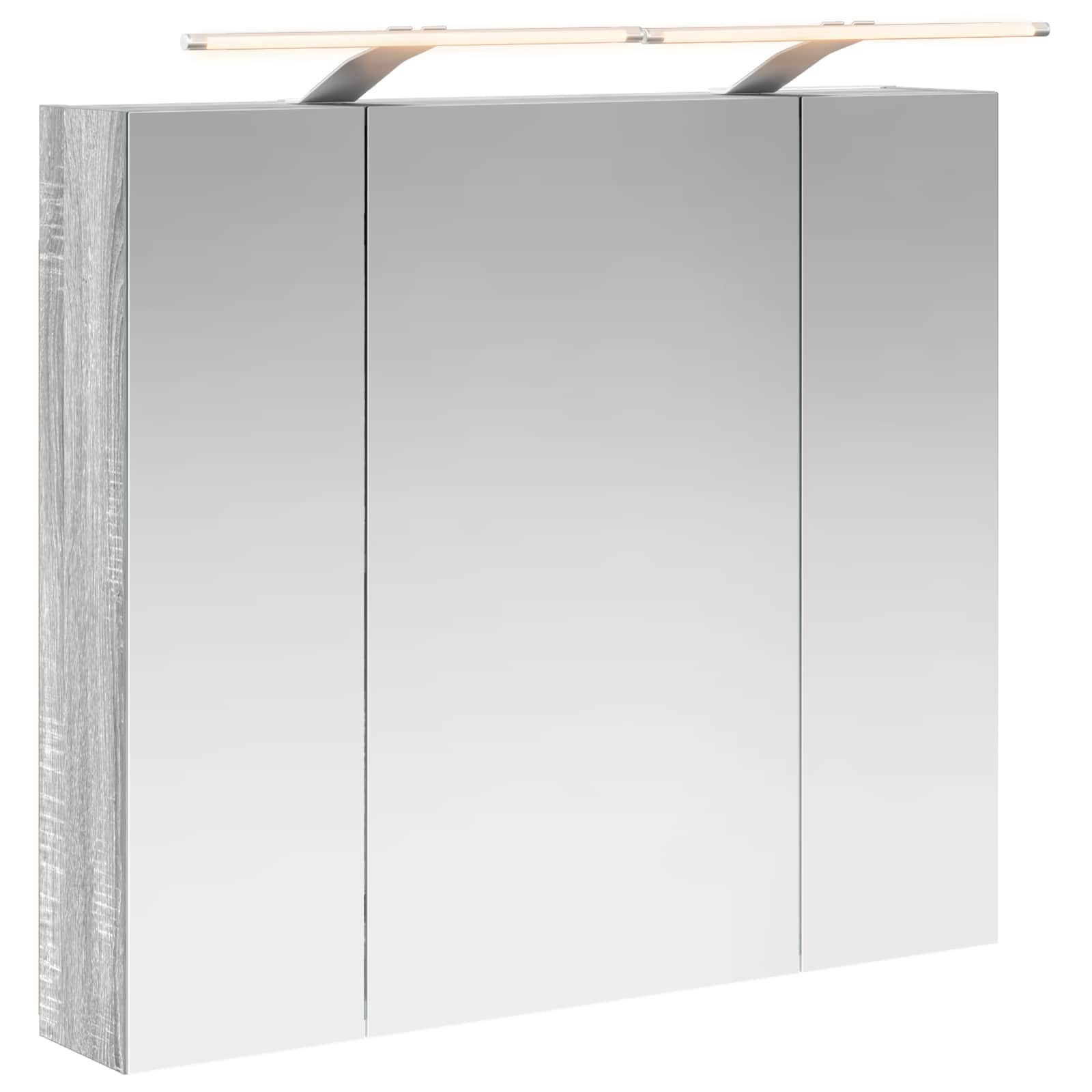 Badezimmerspiegelschrank Graues Sonoma 80 x 14,5 x 70 cm