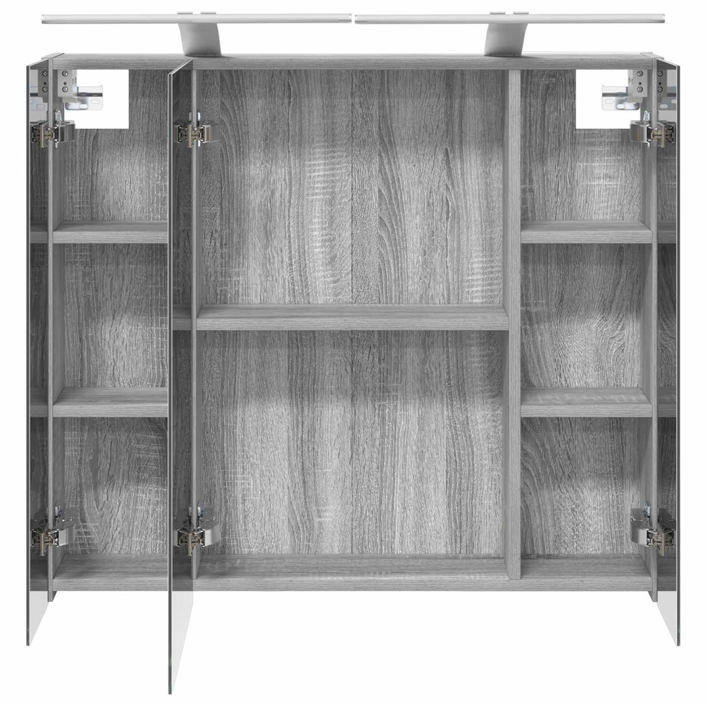 Badezimmerspiegelschrank Graues Sonoma 80 x 14,5 x 70 cm