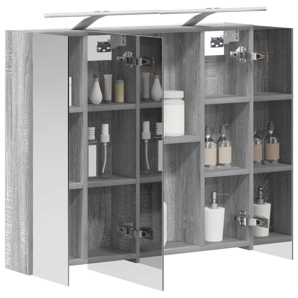 Badezimmerspiegelschrank Graues Sonoma 80 x 14,5 x 70 cm