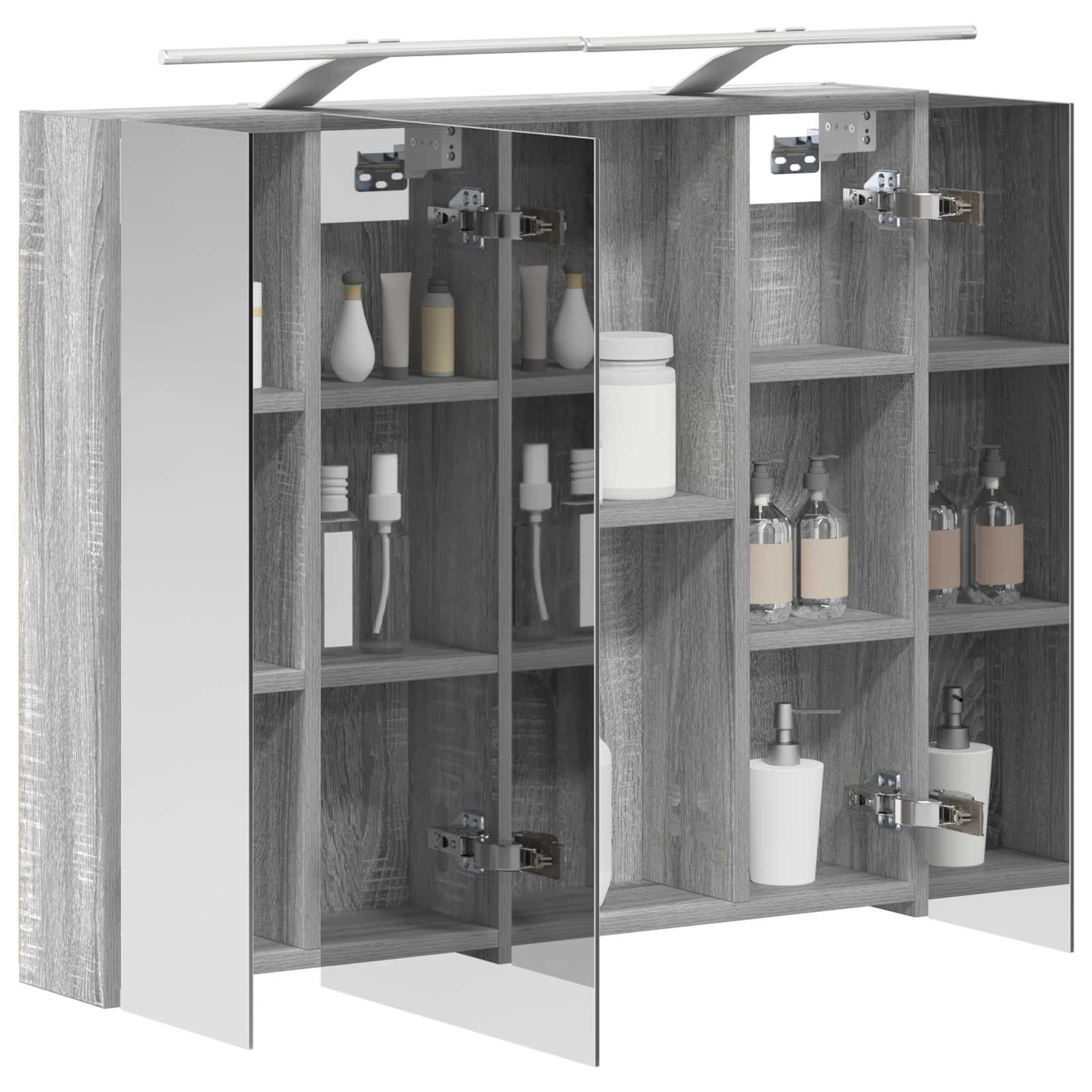 Badezimmerspiegelschrank Graues Sonoma 80 x 14,5 x 70 cm