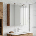 Badezimmerspiegelschrank mit Regal Altholz 80 x 14,5 x 70 cm