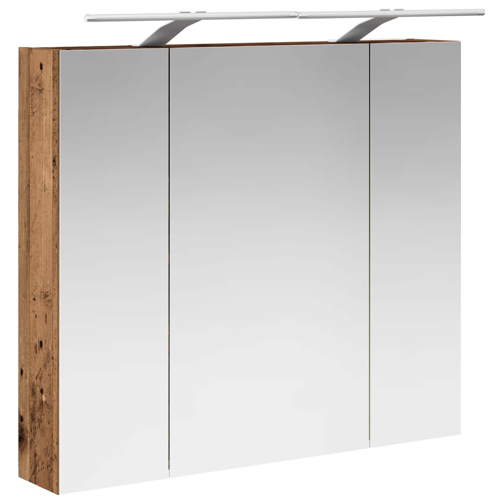 Badezimmerspiegelschrank mit Regal Altholz 80 x 14,5 x 70 cm