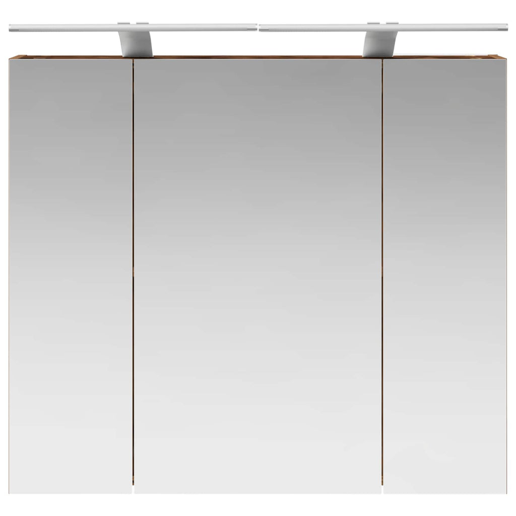 Badezimmerspiegelschrank mit Regal Altholz 80 x 14,5 x 70 cm