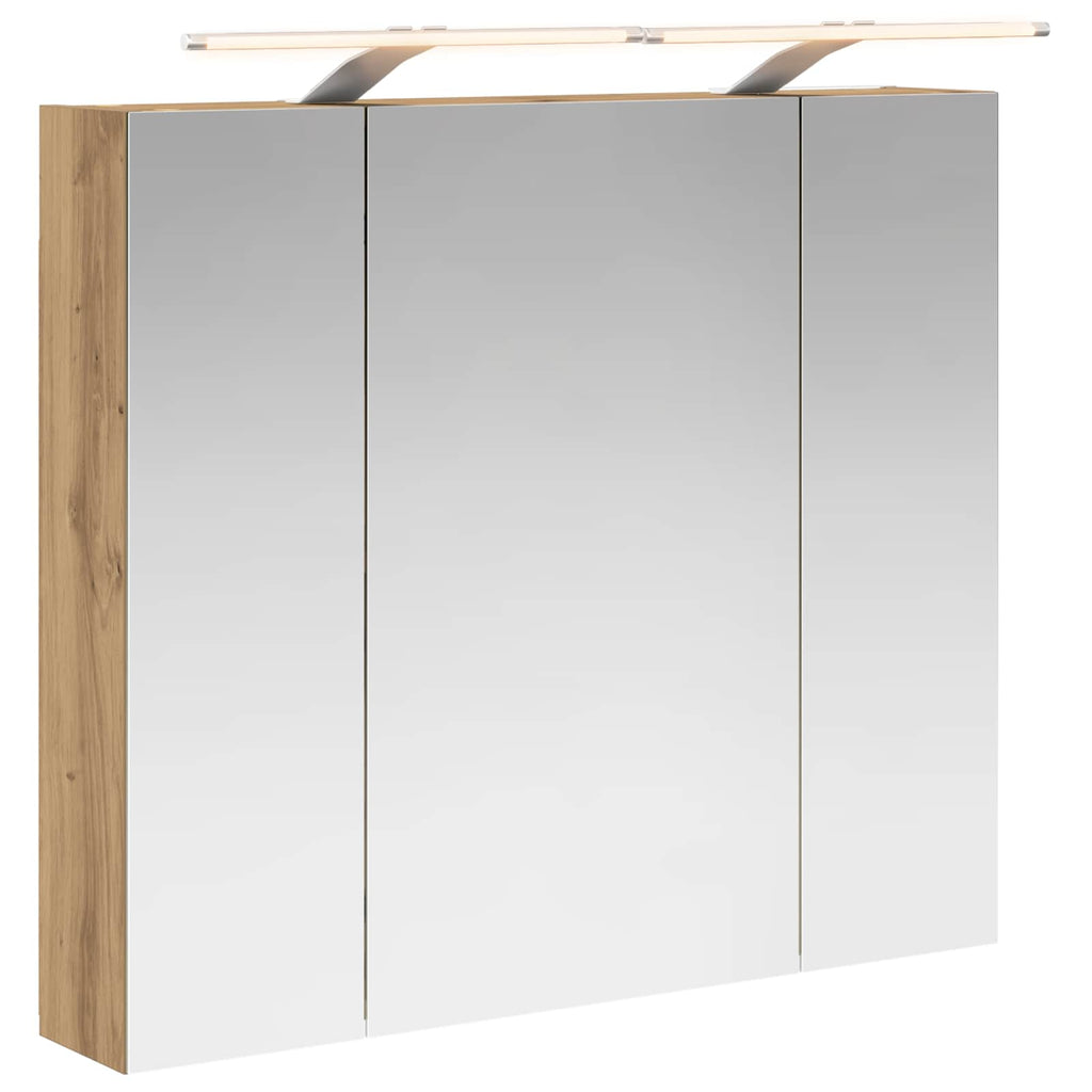 Badezimmerspiegelschrank Kunsthandwerk Eiche 80 x 14,5 x 70 cm