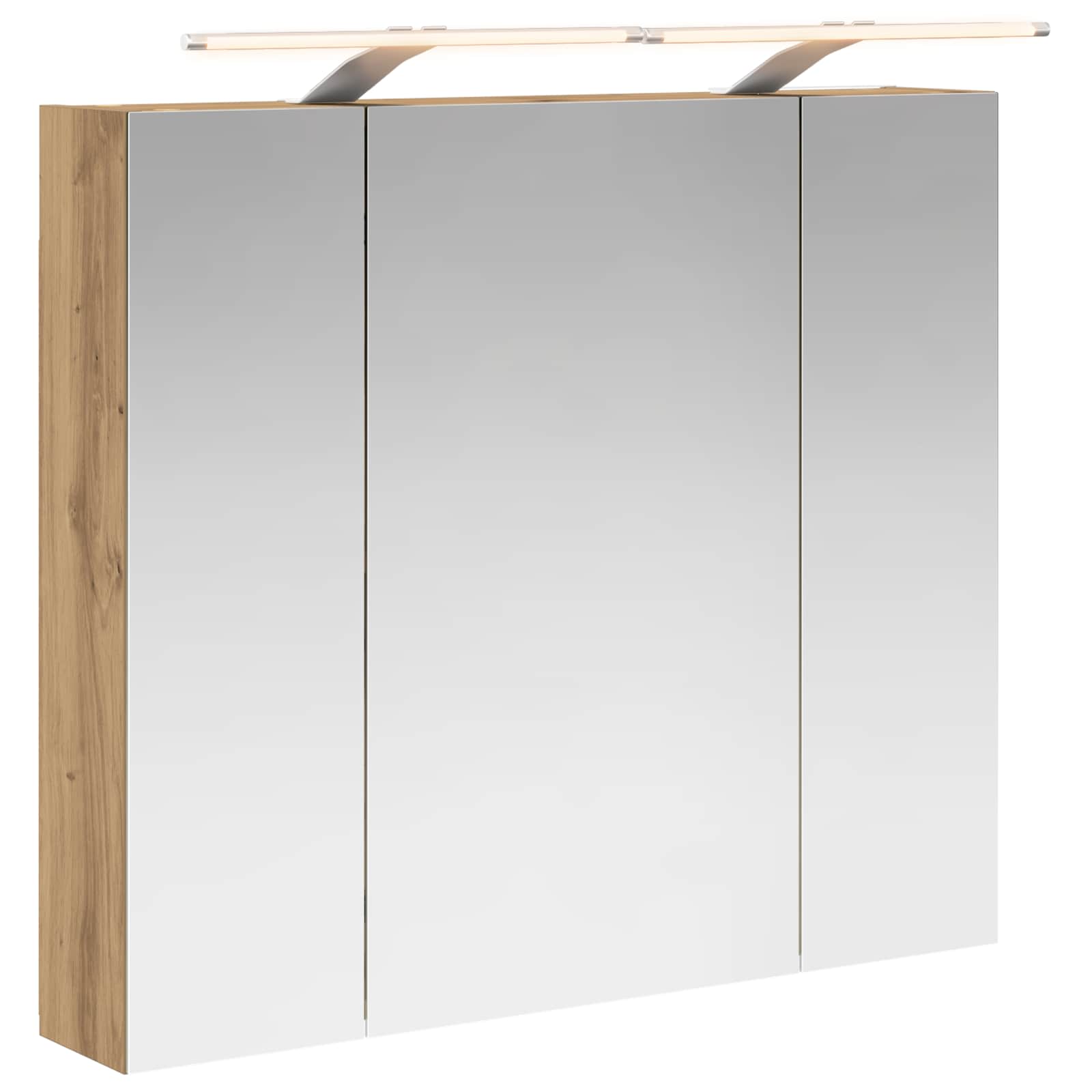 Badezimmerspiegelschrank Kunsthandwerk Eiche 80 x 14,5 x 70 cm