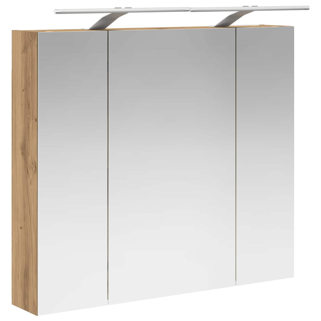 Badezimmerspiegelschrank Kunsthandwerk Eiche 80 x 14,5 x 70 cm