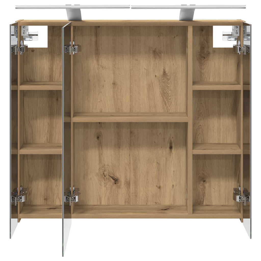 Badezimmerspiegelschrank Kunsthandwerk Eiche 80 x 14,5 x 70 cm