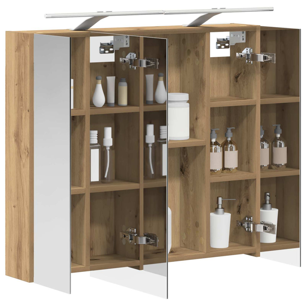 Badezimmerspiegelschrank Kunsthandwerk Eiche 80 x 14,5 x 70 cm