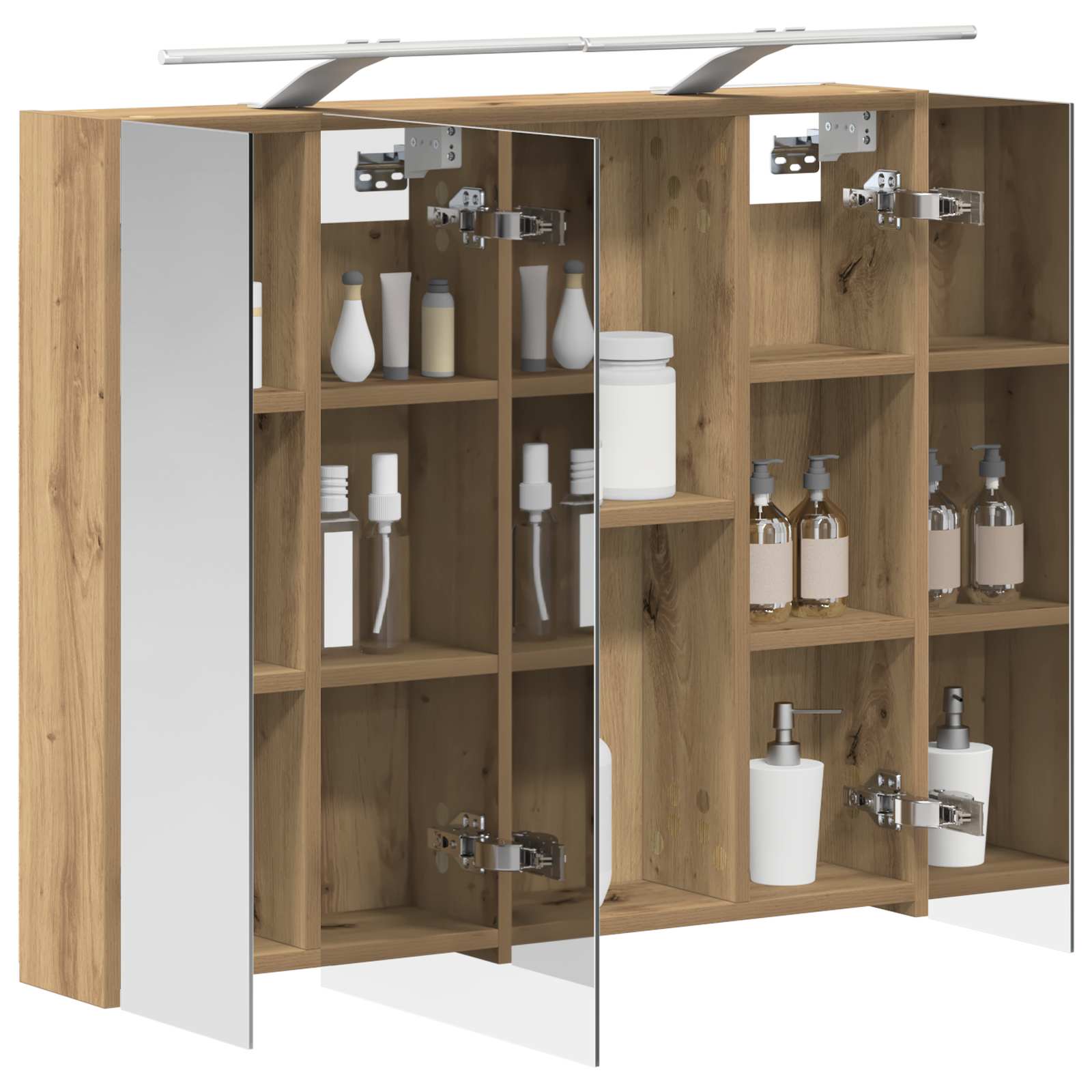 Badezimmerspiegelschrank Kunsthandwerk Eiche 80 x 14,5 x 70 cm