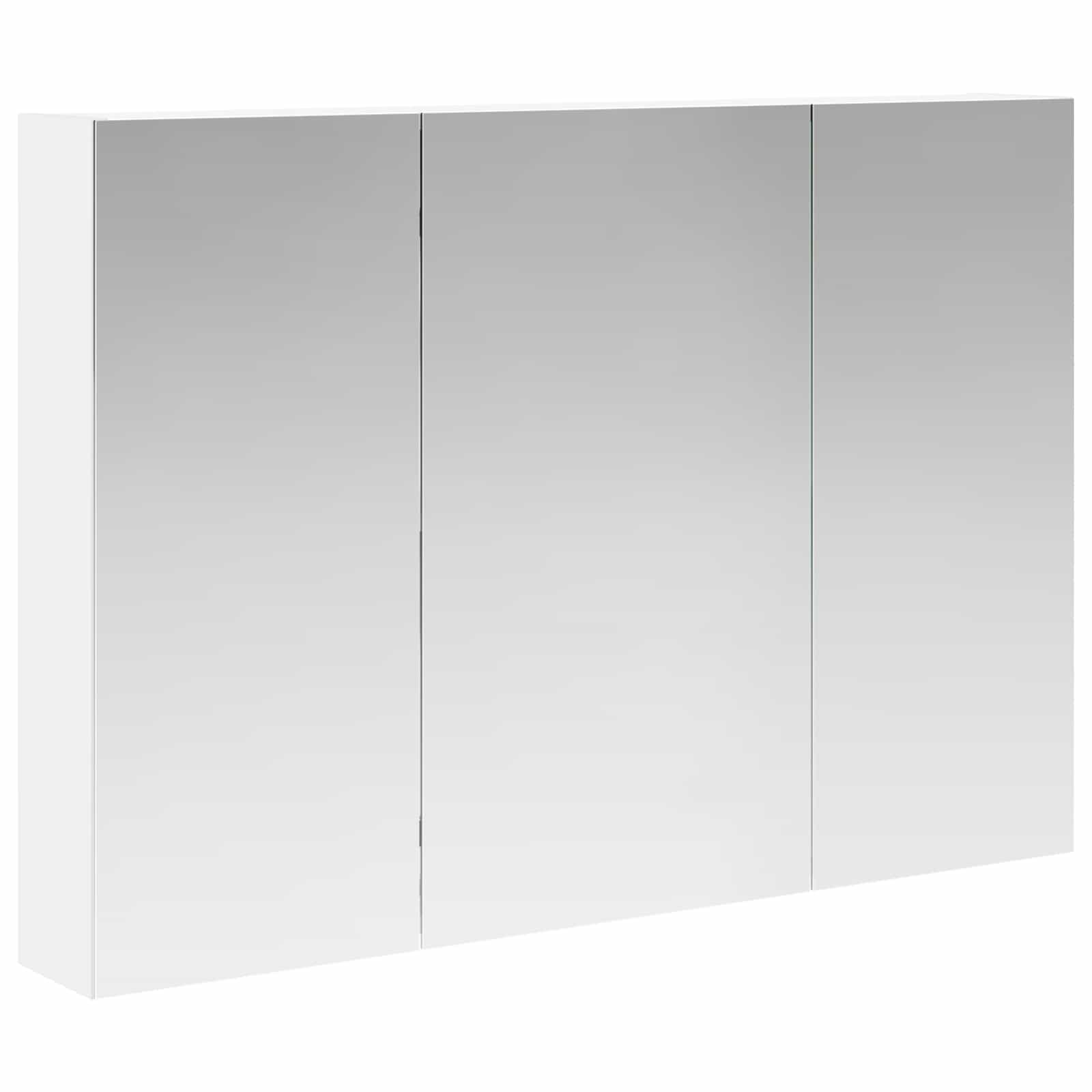 Badezimmerspiegelschrank Weiß 100 x 14,5 x 70 cm Holzwerkstoff