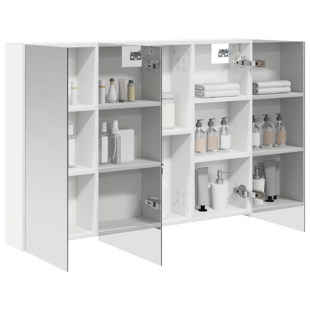 Badezimmerspiegelschrank Weiß 100 x 14,5 x 70 cm Holzwerkstoff
