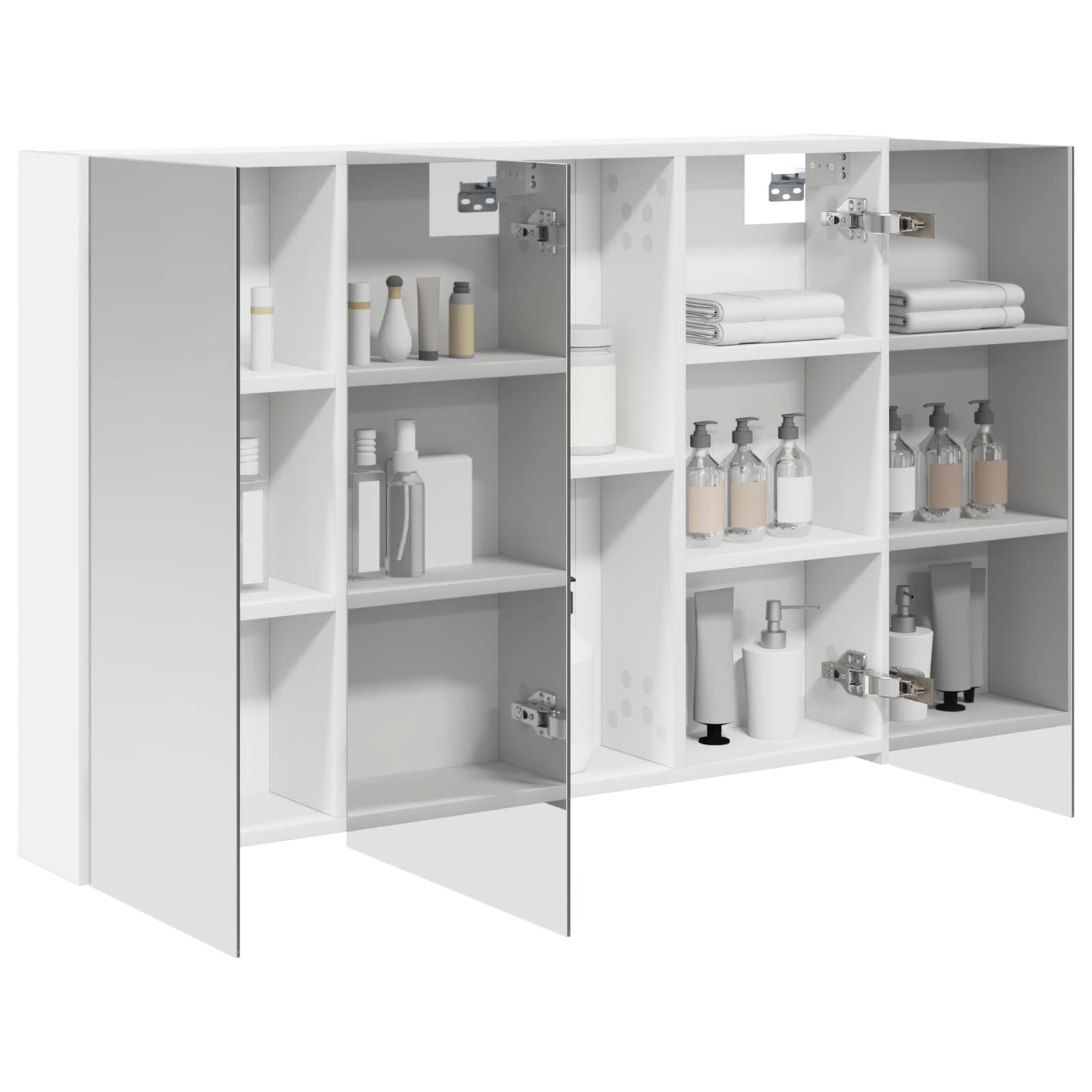 Badezimmerspiegelschrank Weiß 100 x 14,5 x 70 cm Holzwerkstoff