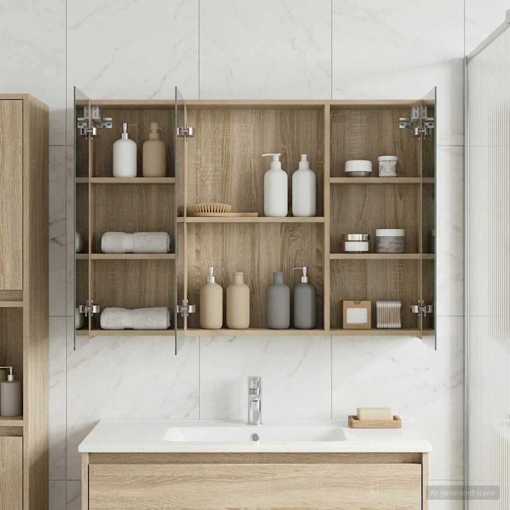 Badezimmerspiegelschrank Sonoma-Eiche 100 x 14,5 x 70 cm