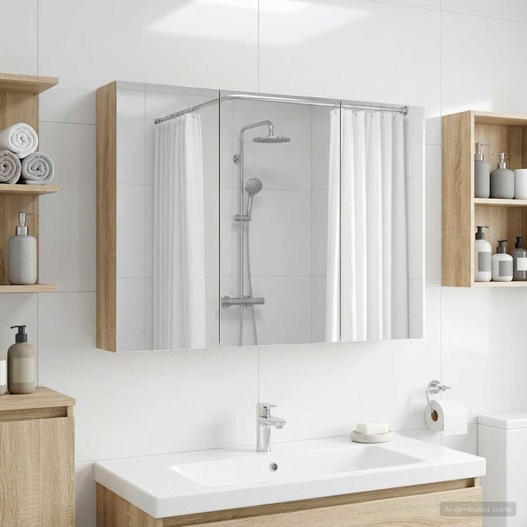 Badezimmerspiegelschrank Sonoma-Eiche 100 x 14,5 x 70 cm