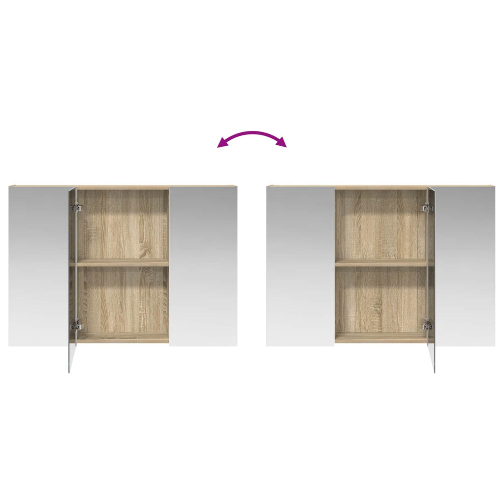 Badezimmerspiegelschrank Sonoma-Eiche 100 x 14,5 x 70 cm