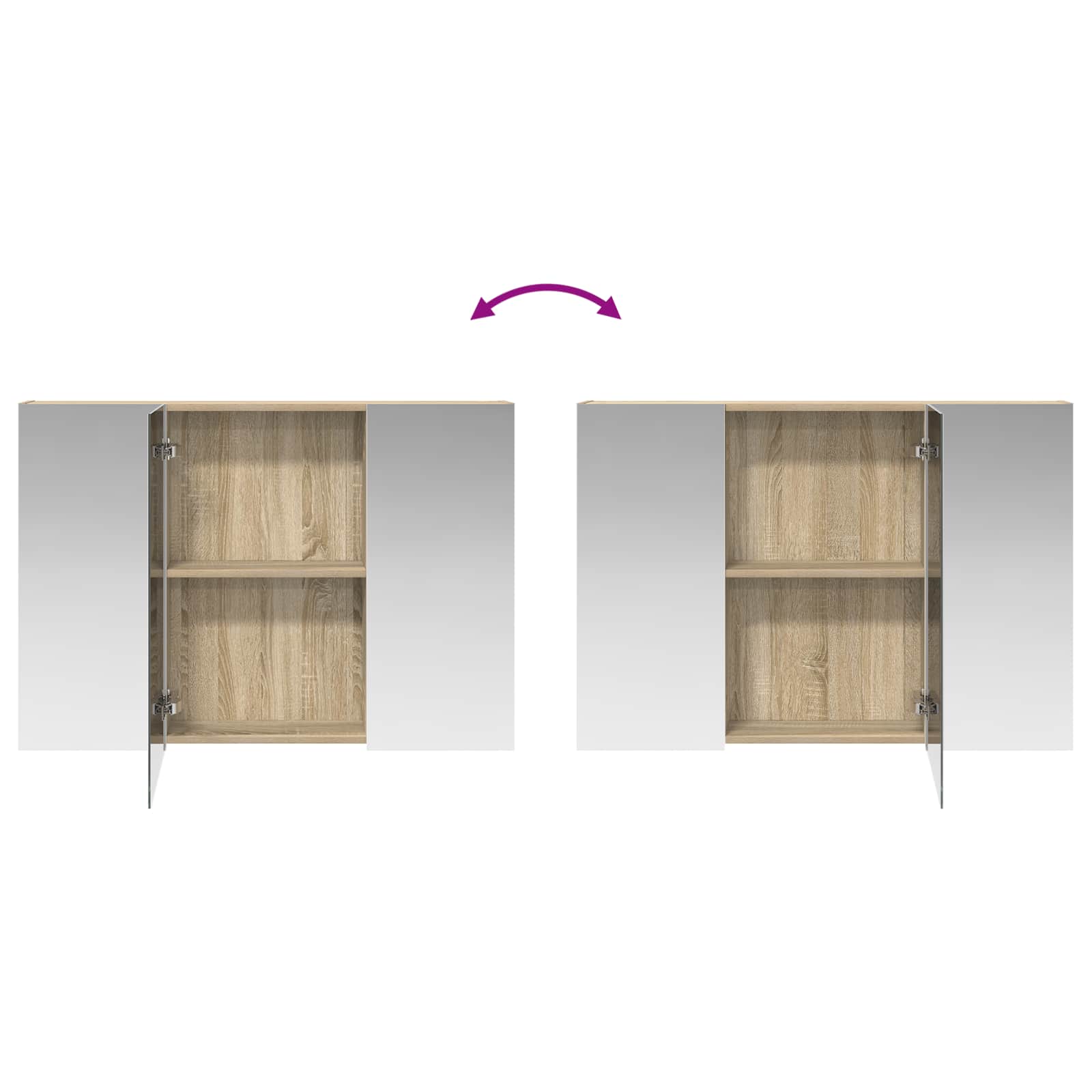 Badezimmerspiegelschrank Sonoma-Eiche 100 x 14,5 x 70 cm