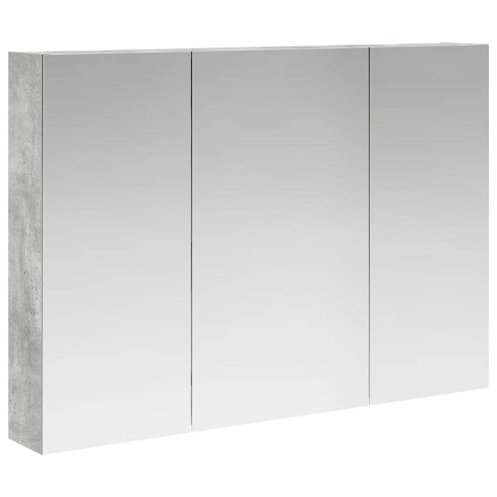 Badezimmerspiegelschrank mit Tür Beton Grau 100 x 14,5 x 70 cm