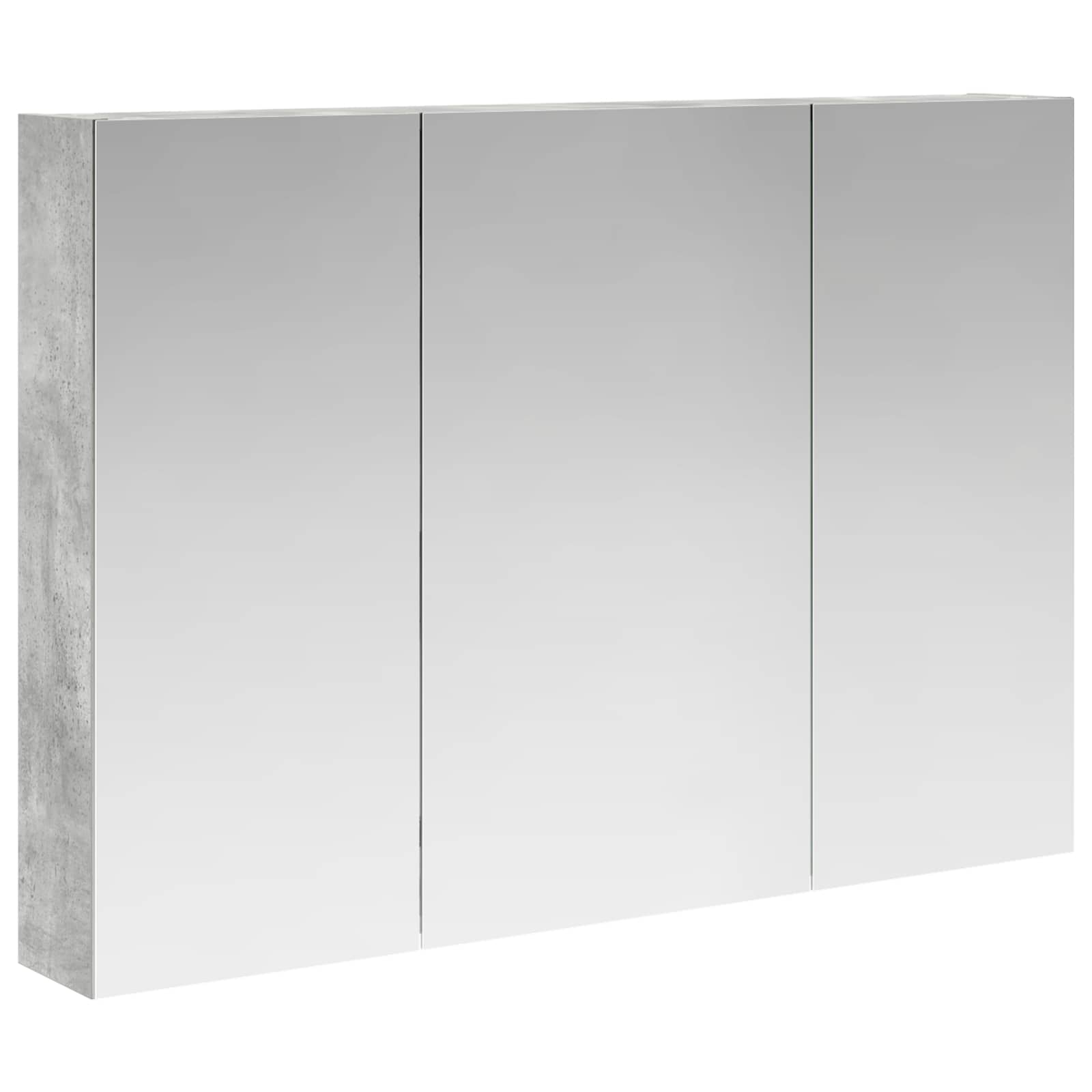 Badezimmerspiegelschrank mit Tür Beton Grau 100 x 14,5 x 70 cm