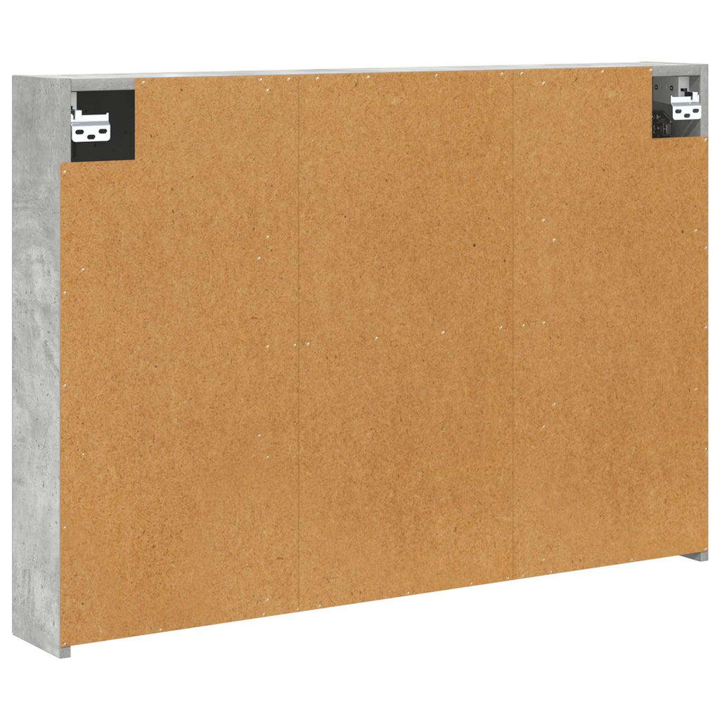 Badezimmerspiegelschrank mit Tür Beton Grau 100 x 14,5 x 70 cm
