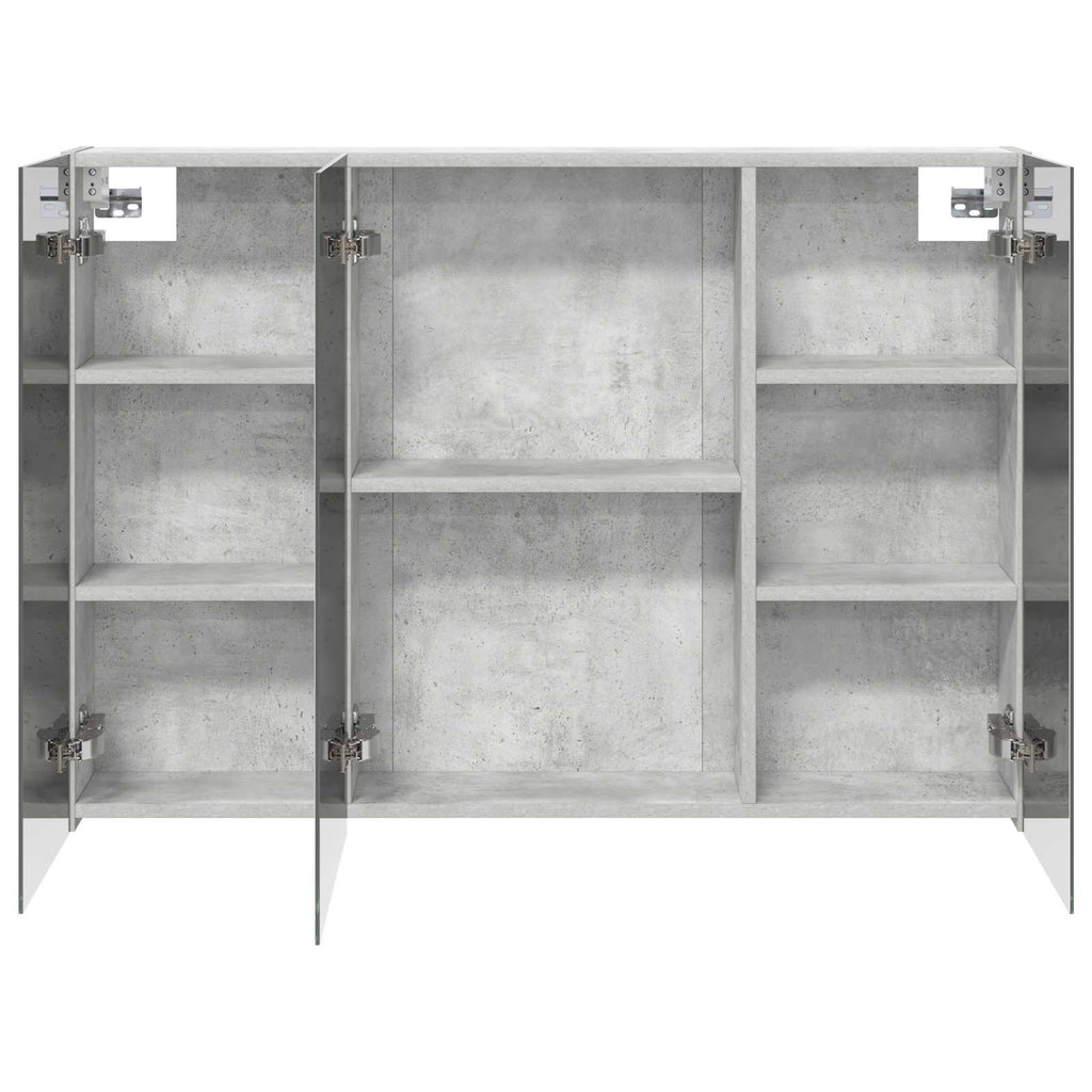 Badezimmerspiegelschrank mit Tür Beton Grau 100 x 14,5 x 70 cm