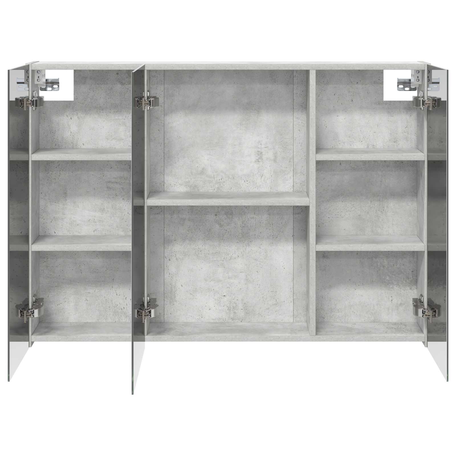 Badezimmerspiegelschrank mit Tür Beton Grau 100 x 14,5 x 70 cm