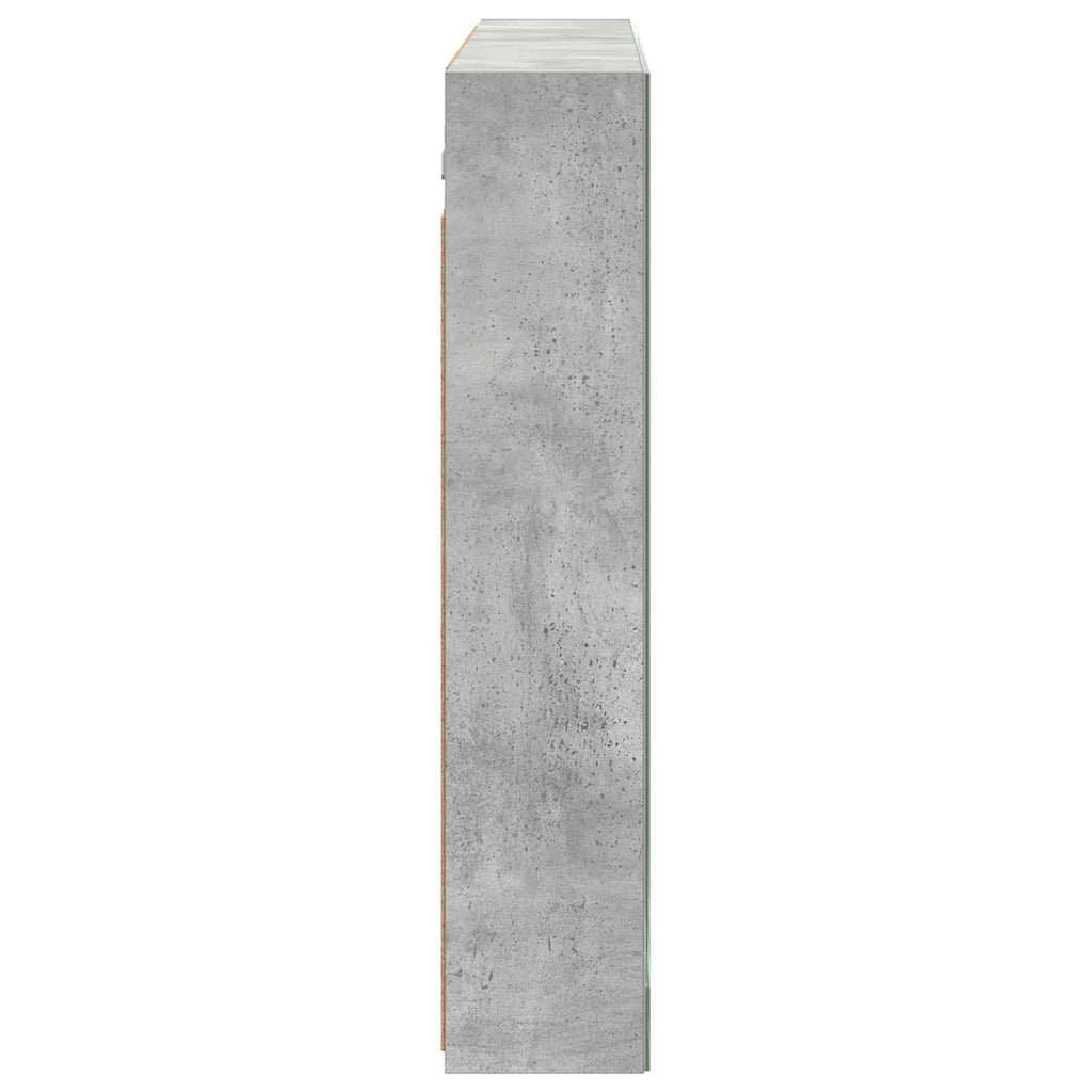 Badezimmerspiegelschrank mit Tür Beton Grau 100 x 14,5 x 70 cm