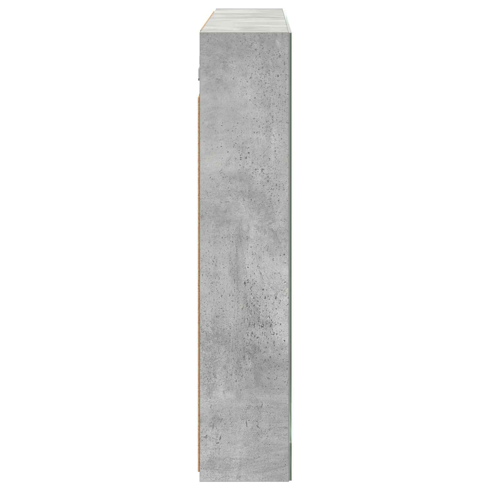 Badezimmerspiegelschrank mit Tür Beton Grau 100 x 14,5 x 70 cm