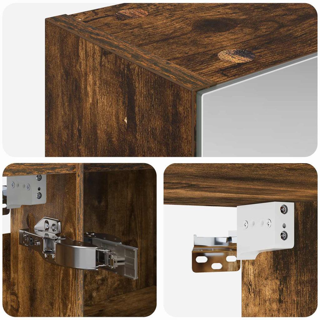 Badezimmerspiegelschrank Geräucherte Eiche 100 x 14,5 x 70 cm