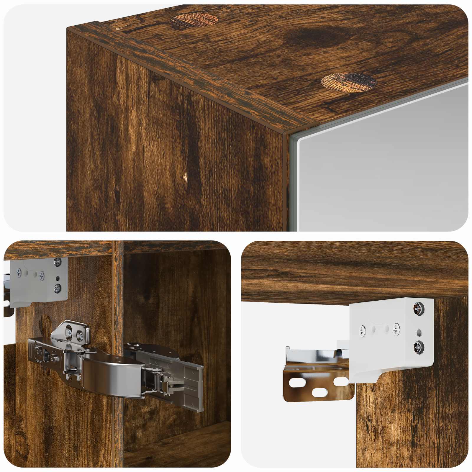 Badezimmerspiegelschrank Geräucherte Eiche 100 x 14,5 x 70 cm