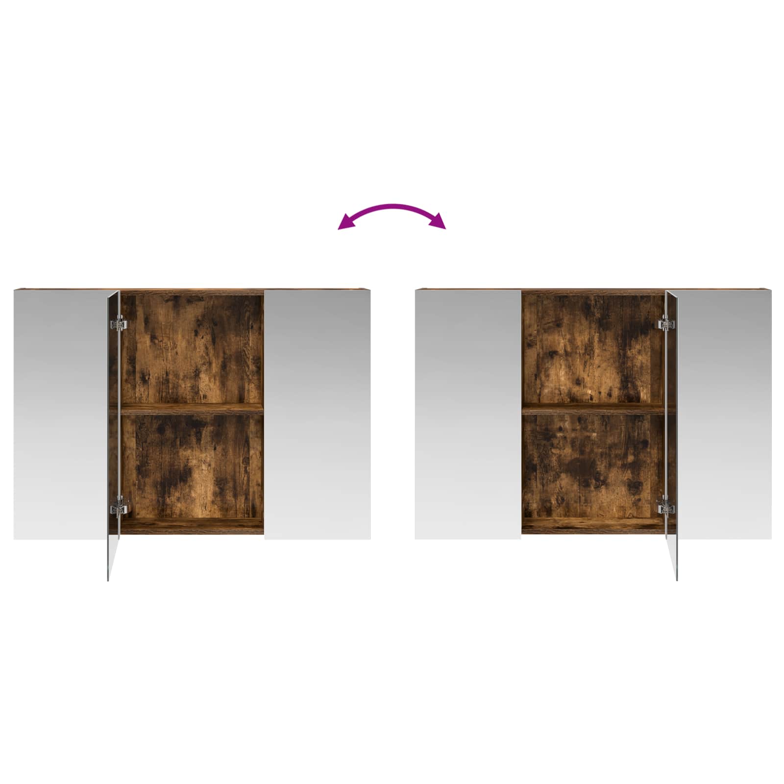Badezimmerspiegelschrank Geräucherte Eiche 100 x 14,5 x 70 cm