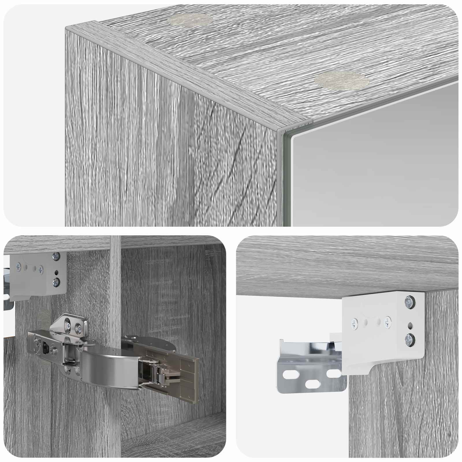 Badezimmerspiegelschrank Graues Sonoma 100 x 14,5 x 70 cm