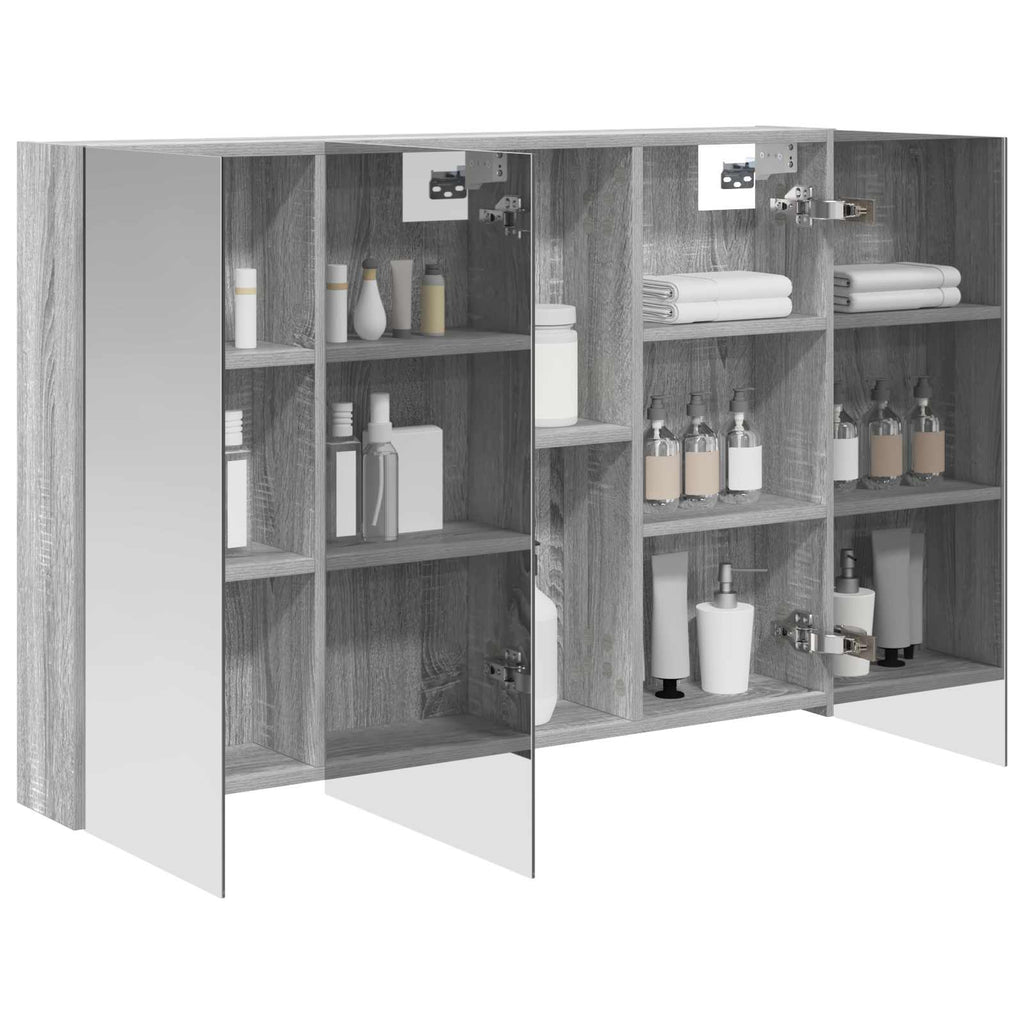 Badezimmerspiegelschrank Graues Sonoma 100 x 14,5 x 70 cm