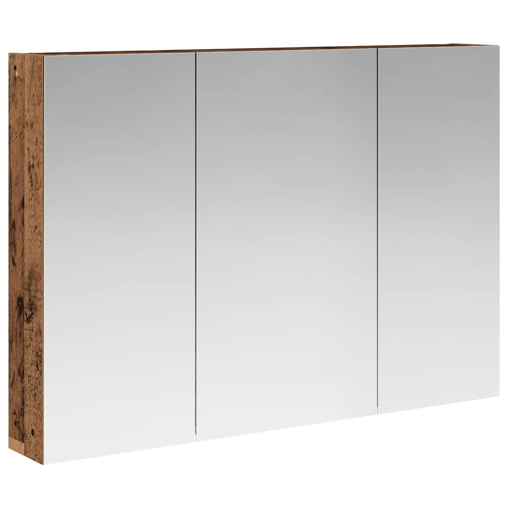 Badezimmerspiegelschrank mit Regal Altholz 100 x 14,5 x 70 cm