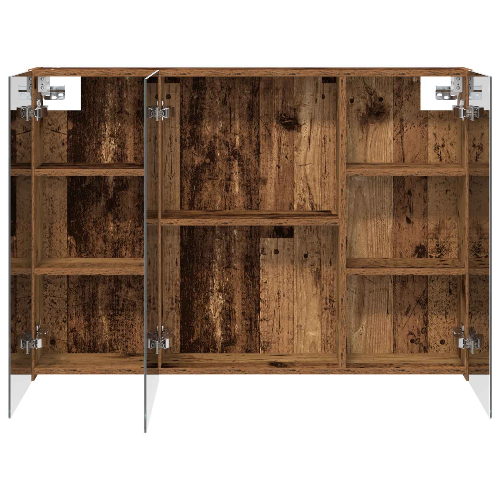 Badezimmerspiegelschrank mit Regal Altholz 100 x 14,5 x 70 cm